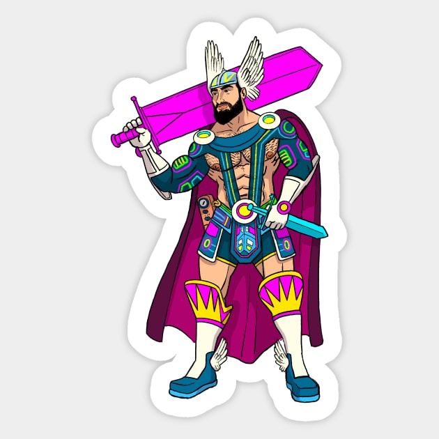 Muscle Viking Sticker by WombatBuck